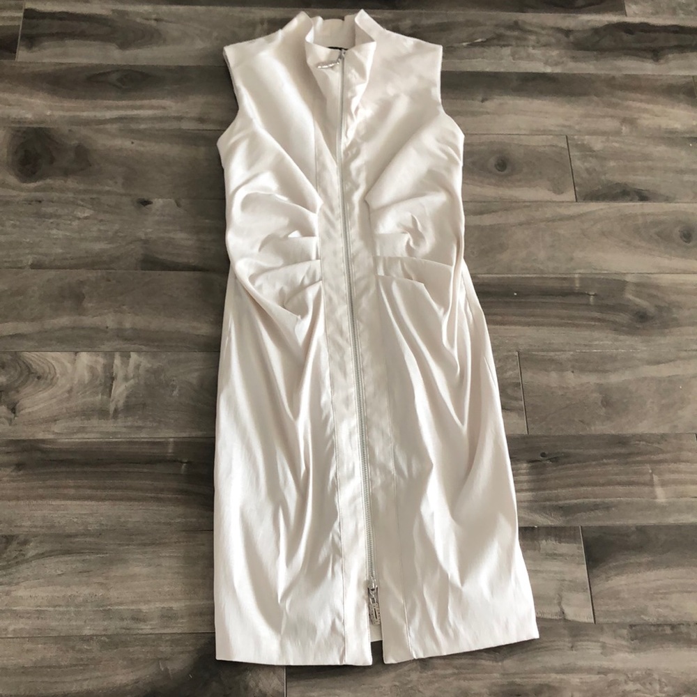 Fitted front zip dress